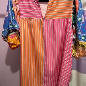 Colorful Striped and Patterned Top